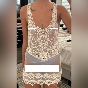White lace cover up